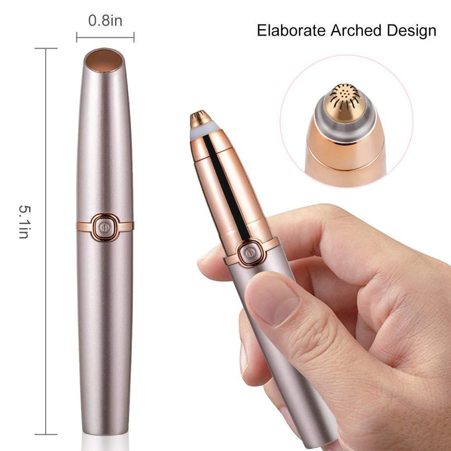 Portable Electric Eyebrow Hair Trimmer Shaver for Women & Men with LED Light - MekMart