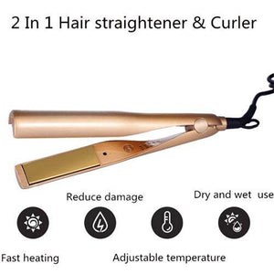 2 in 1 Hair Curler and Straightener - MekMart