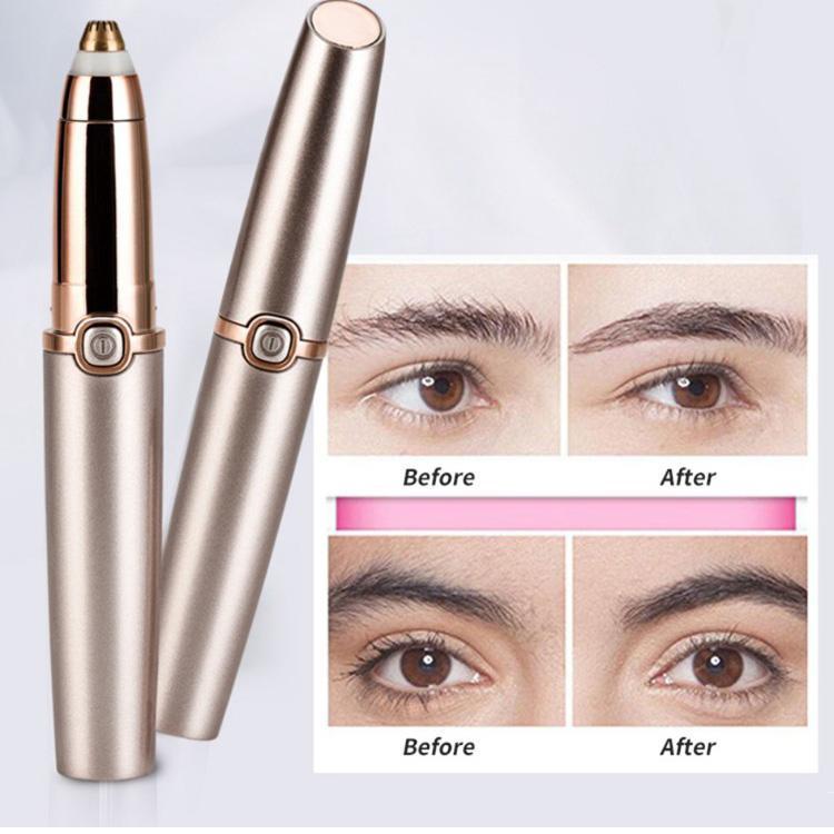 Portable Electric Eyebrow Hair Trimmer Shaver for Women & Men with LED Light - MekMart