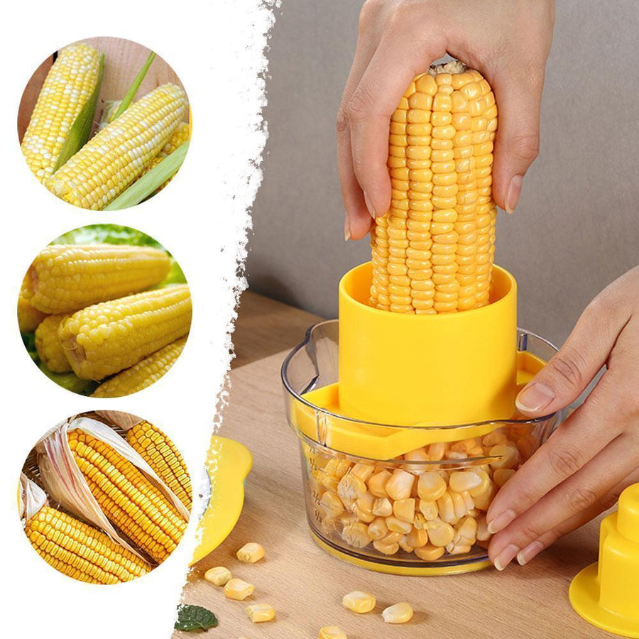 Cob Corn Stripper With Built-In Measuring Cup And Grater - MekMart