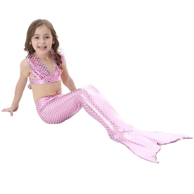 3-piece Mermaid Bottom with Tail Swimsuit Set