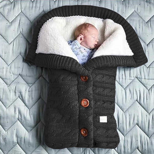 Baby Sleeping Bag Envelope Winter Kids Sleepsack Footmuff For Stroller Knitted Sleep Sack Newborn Swaddle Knit Wool