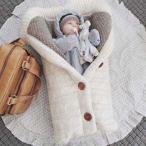 Baby Sleeping Bag Envelope Winter Kids Sleepsack Footmuff For Stroller Knitted Sleep Sack Newborn Swaddle Knit Wool