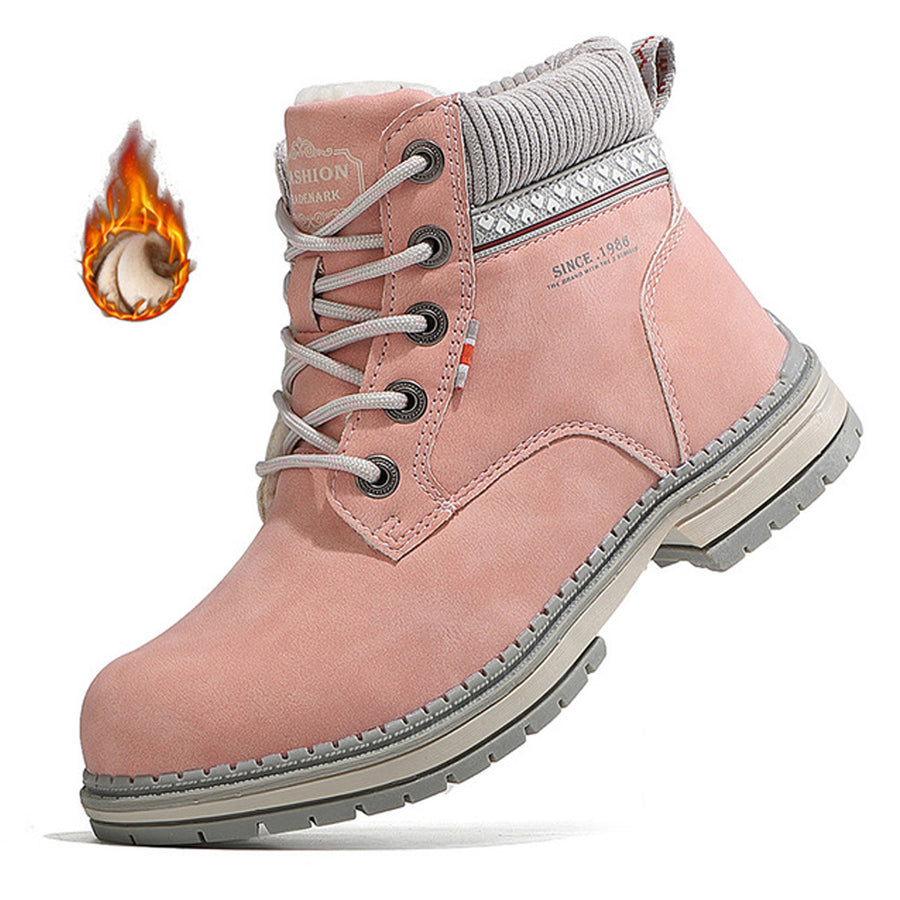 Women Winter Warm Lace Up Outdoor Ankle Boots