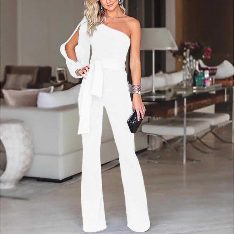 2019 Women Casual Solid Long Sleeve Jumpsuit - MekMart