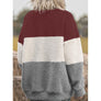 Women's Casual Plush stitching sweater Outwear Sweatshirt