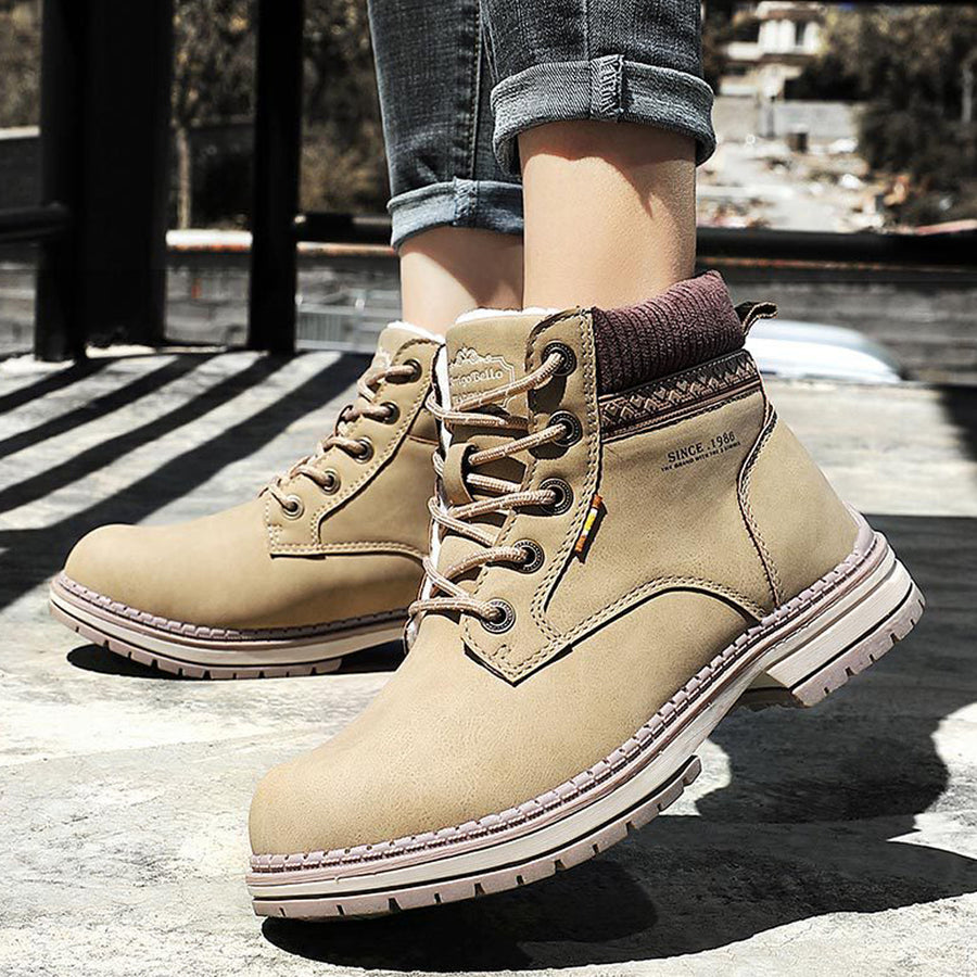 Women Winter Warm Lace Up Outdoor Ankle Boots