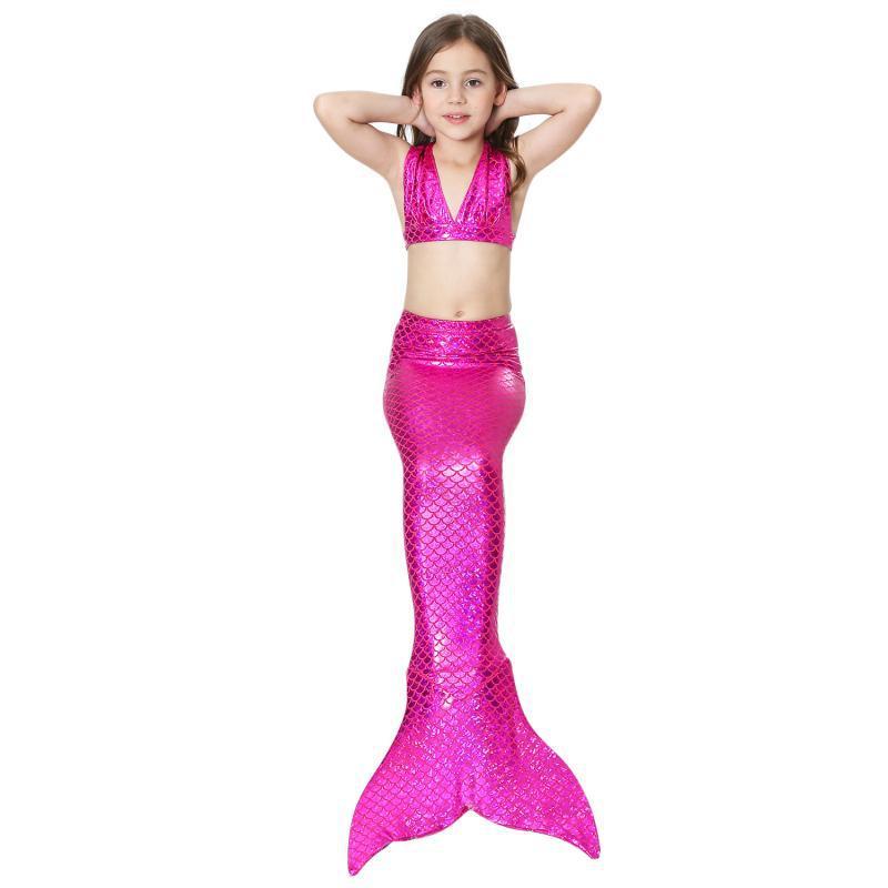 3-piece Mermaid Bottom with Tail Swimsuit Set