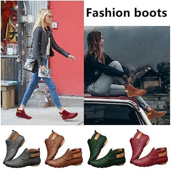 Women Comfy Daily Adjustable Leather Booties