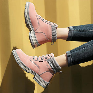 Women Winter Warm Lace Up Outdoor Ankle Boots