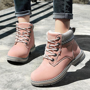 Women Winter Warm Lace Up Outdoor Ankle Boots