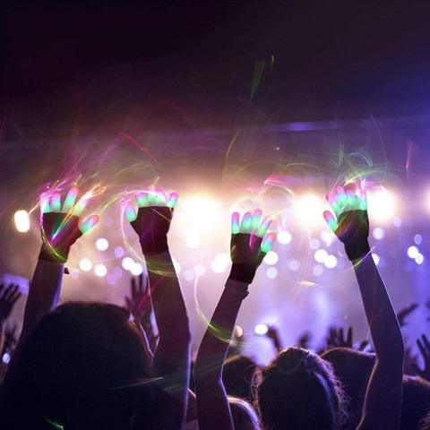 LED Gloves Finger Lights 3 Colors 6 Modes Flashing Rave Gloves - MekMart