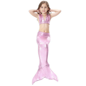 3-piece Mermaid Bottom with Tail Swimsuit Set