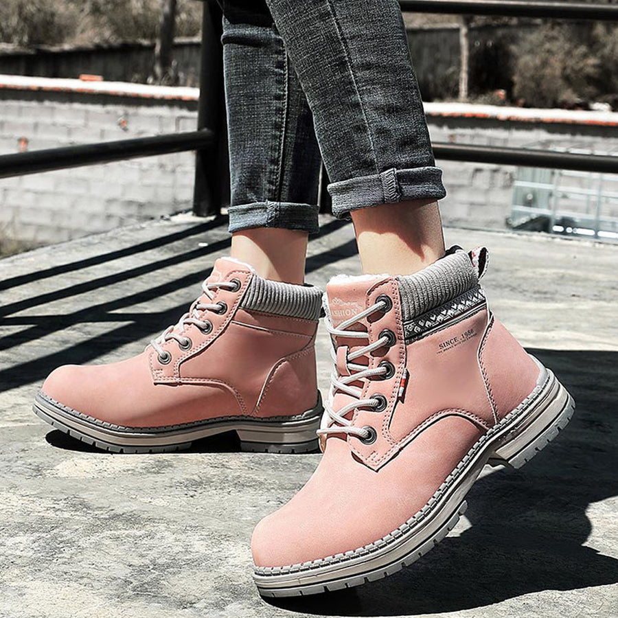 Women Winter Warm Lace Up Outdoor Ankle Boots