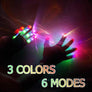 LED Gloves Finger Lights 3 Colors 6 Modes Flashing Rave Gloves - MekMart