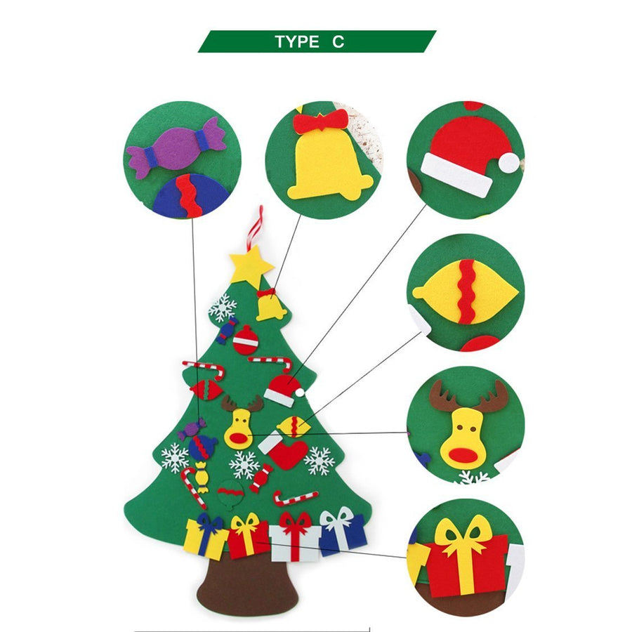 Kids DIY felt Christmas Tree Xmas Home Decoration 6 Types - MekMart