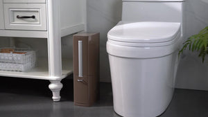 Plastic Trash Can Set with Toilet Brush - MekMart