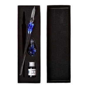 Glass Calligraphy Pen Set with Ink and Pen Rest - MekMart