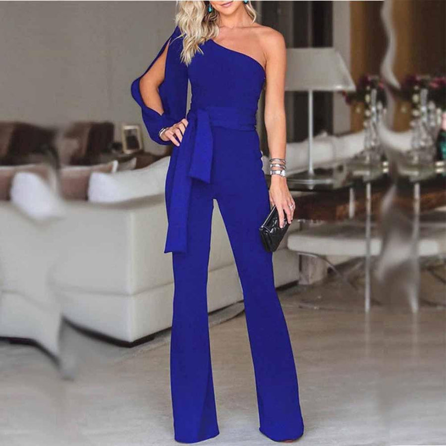 2019 Women Casual Solid Long Sleeve Jumpsuit - MekMart