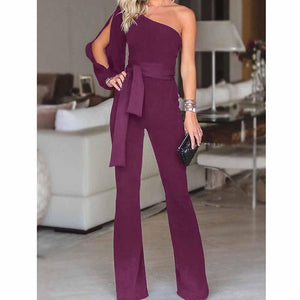 2019 Women Casual Solid Long Sleeve Jumpsuit - MekMart